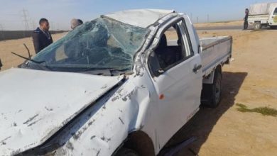 مصرع سائق وإصابة آخر فى حادث انقلاب سيارة على الصحراوى الشرقى بسوهاج